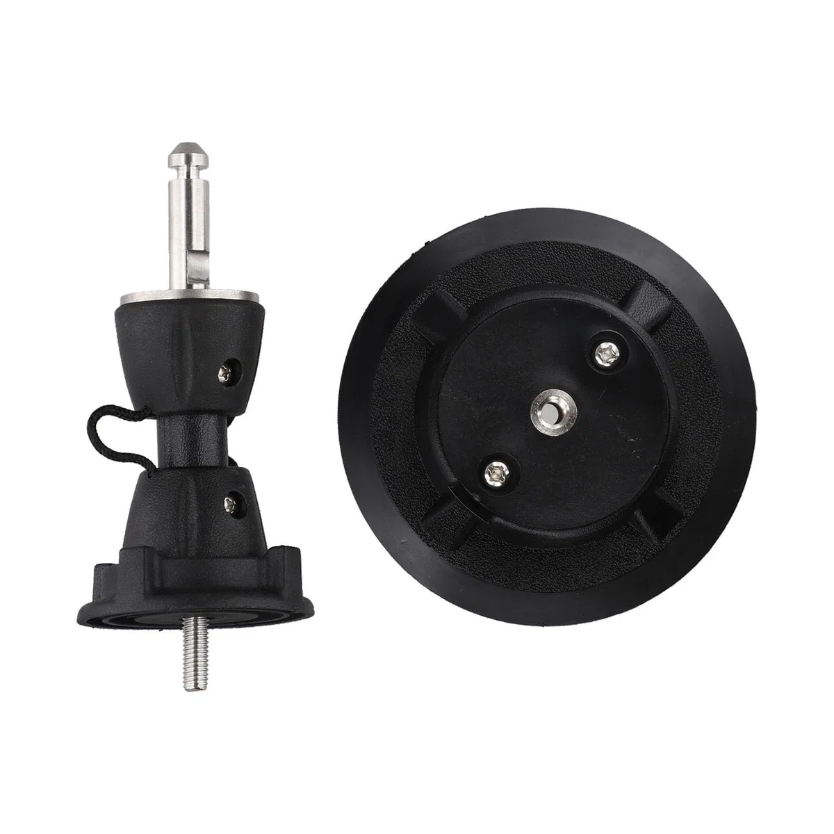 Base de mástil de windsurf con tendón de pernos, para pie de vela giratorio de 360 grados, placa base de windsurf, PVC, negro, 12,5 cm de diámetro