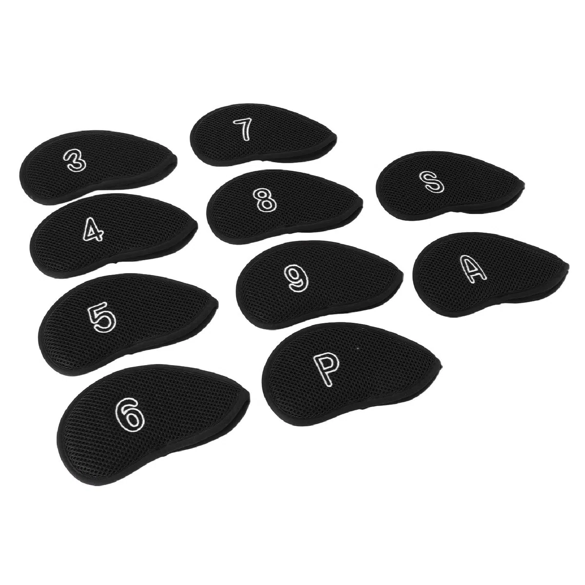 Cubierta de Cabeza de Keenso Golf Club, Cubierta de Cabeza de Golf Protectora 10 PPCS Golf Club Cabeza Cabeza de Nylon Transpirable Finamiento Suave Soft Fining Protective Golf