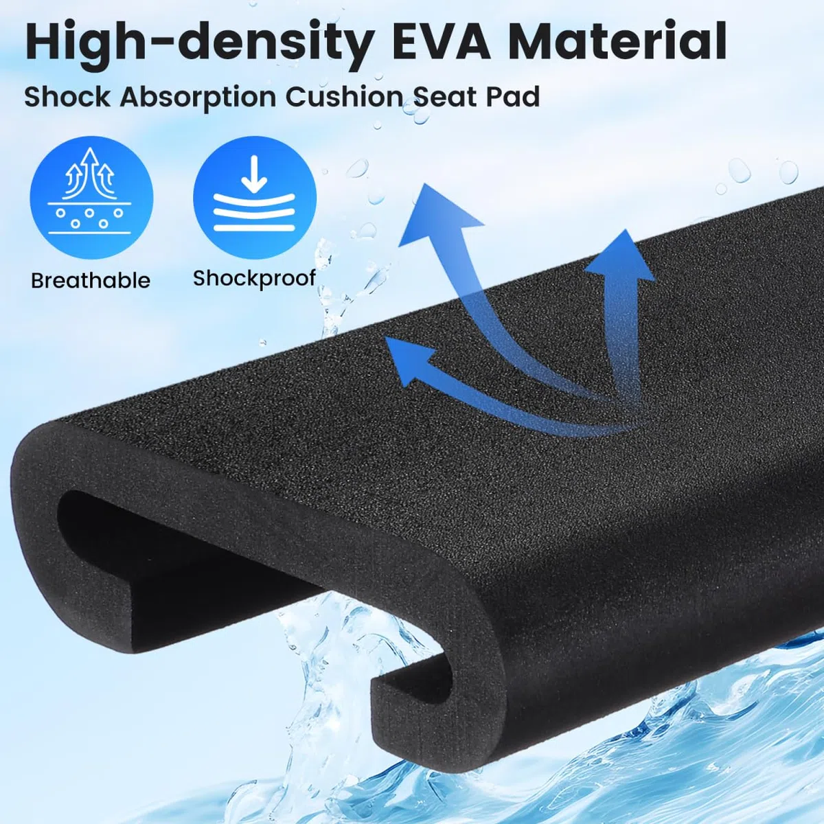 CojíN De Entrenamiento Para Asiento De Barco De DragóN Eva Antideslizante Y Transpirable Para Kayak Y Canoas 12.8X6.1X2 Pulgadas Negro