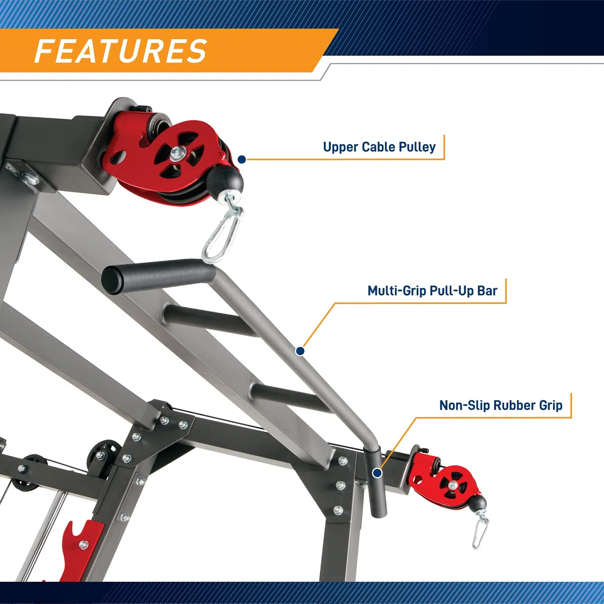 Marcy SM-4903 Smith Machine y Power Rack con Cruce de Poleas y Banco | Carga máxima del banco 272 kg, dimensiones de la jaula 154 x 180 x 218 cm, banco ajustable
