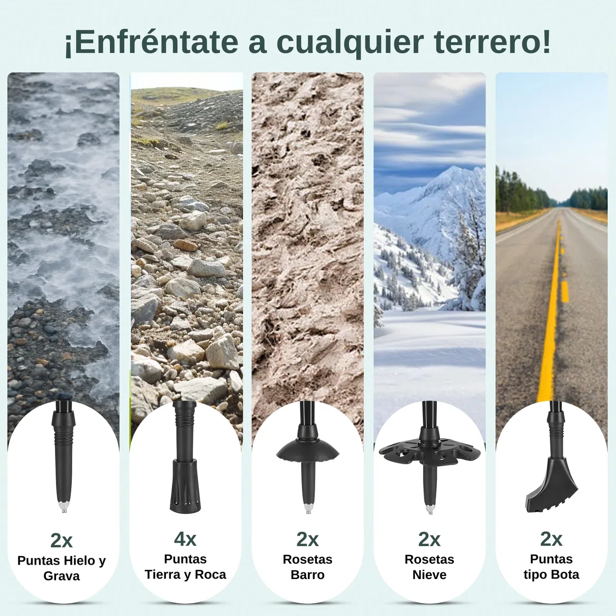 2 Pcs Bastones Trekking Telescopicos 62-135cm con Sistema Anti-Shock. Incluye Bolsa y Accesorios. Palos Senderismo, Ideales para el Camino de Santiago. Bastones Trail Running.