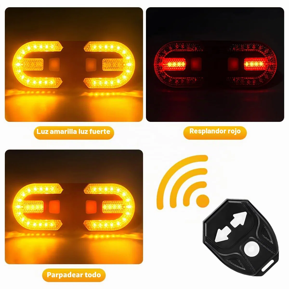 Luz Trasera Bicicleta Potente LED con Intermitentes y Mando – Luz Bicicleta Trasera Recargable USB, IPX4 Impermeable – Luces para Bicicletas, Luz Trasera Bicicleta Seguridad