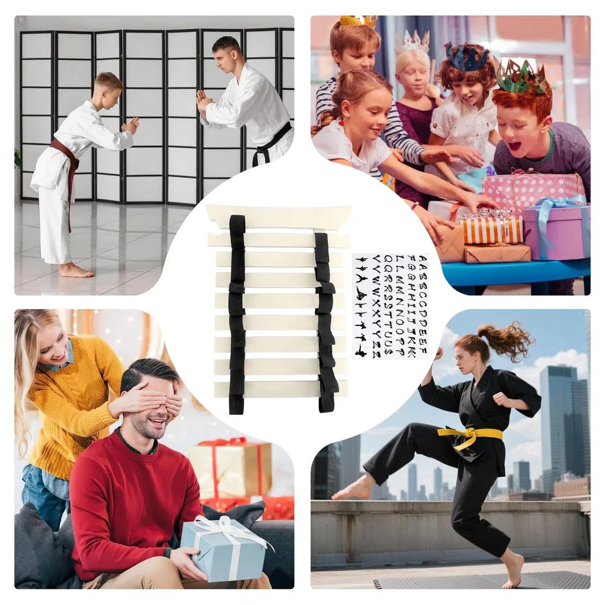 Soporte para Cinturones De Karate,Organizador de Cinturones de Karate con Pegatinas Incluidas - Solución de Almacenamiento Deportivo Sin Montaje para Hombres Mujeres Niños y Adolescentes