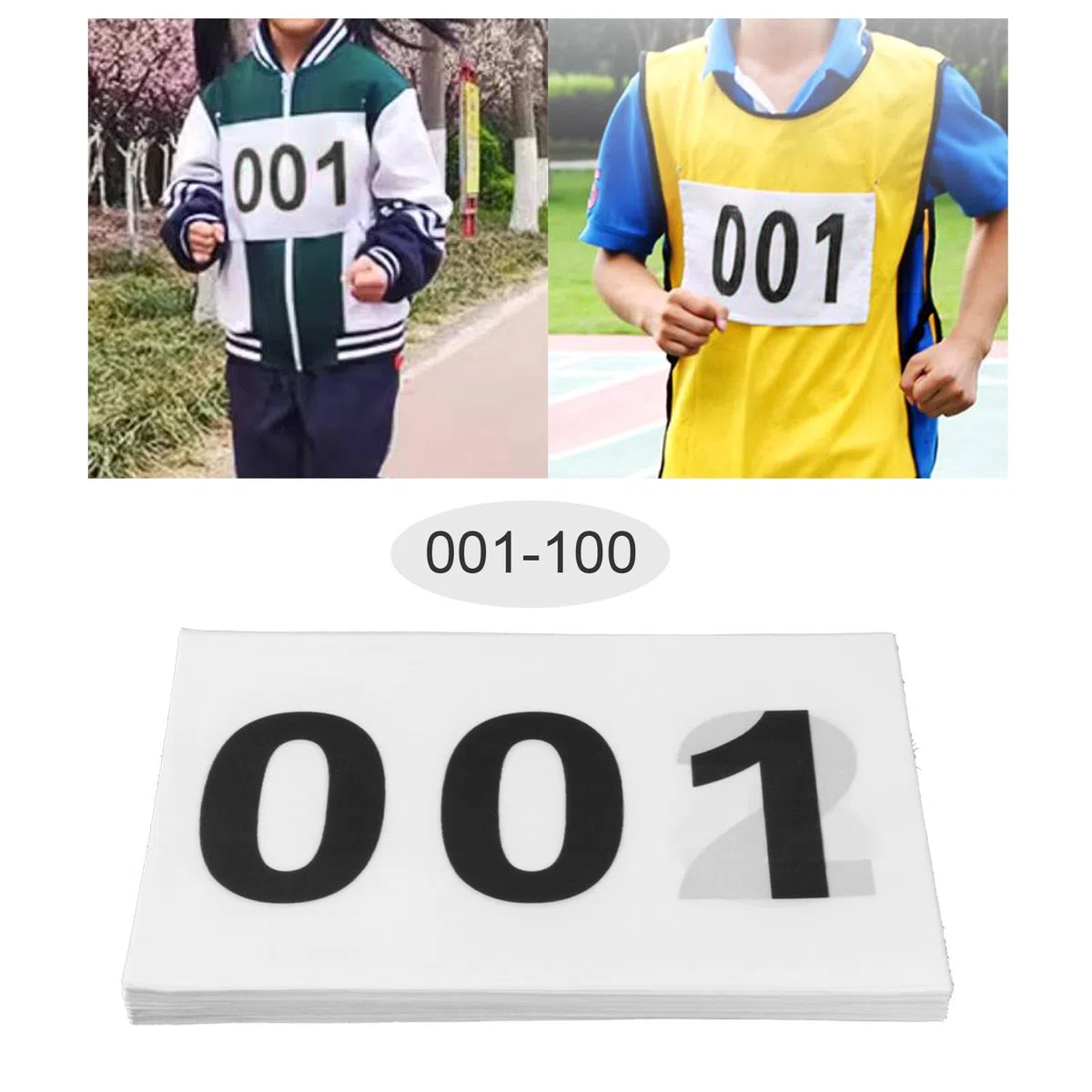 Paquete de 100 Dorsales para Carreras, Resistentes Al Desgarro, Portátiles, Deportivos, Grandes para Deportivos.