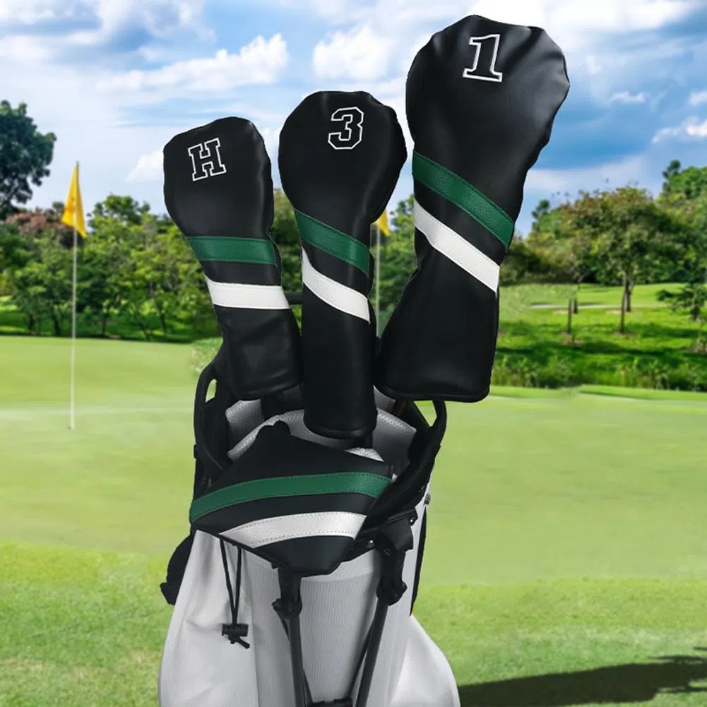 Fundas para cabeza de palo de golf, con etiquetas de números 1/3/5/H, piel sintética, juego de protección impermeable