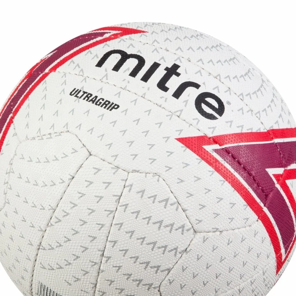 Mitre Ultragrip Netball, All Conditions Ball, Popular Style, Durable Design, White, Ball