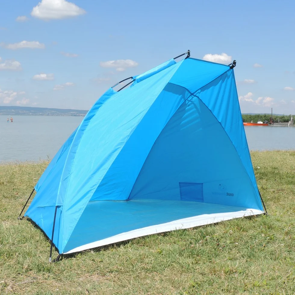 outdoorer Tienda de Playa Helios, Azul, protección UV de 80, Ultraligero, tamaño Plegado Muy Compacto