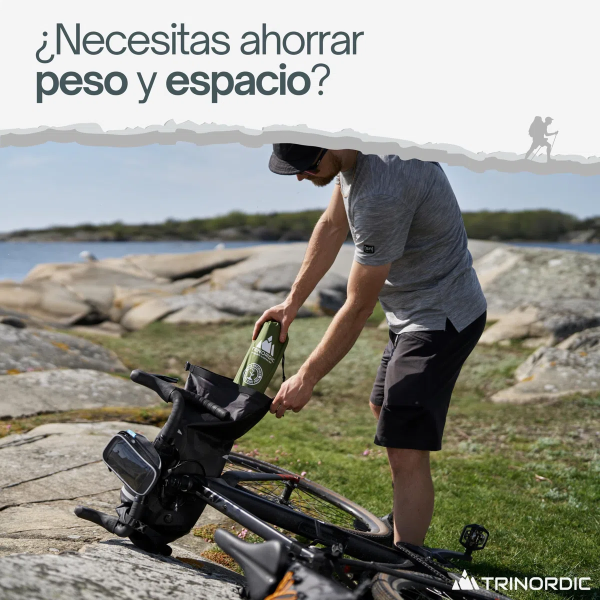 TRINORDIC Esterilla de acampada hinchable ultraligera - Colchón de aire individual para dormir que ahorra espacio - Equipo de acampada duradero y ligero para aventuras de viaje al aire libre