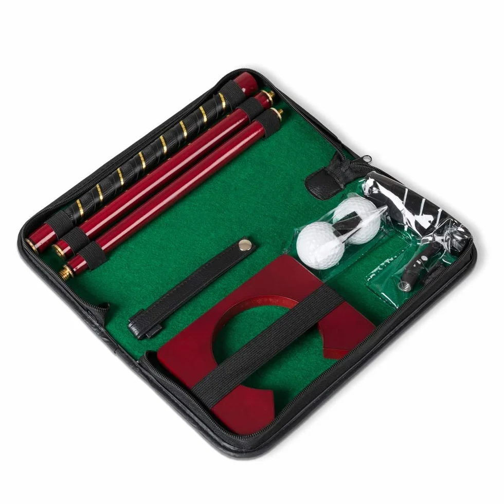 Froster Juego de Golf para Oficina, en Maletín de Viaje, Palo de Golf Putter Portátil, 2 Bolas, Copa, para Jugar en Interior
