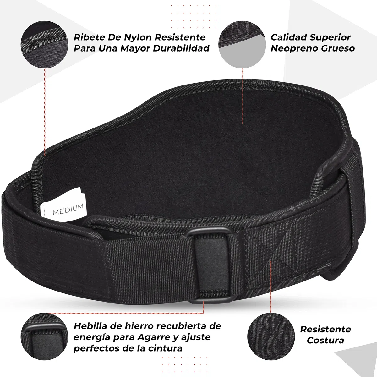 AQF Cinturon Lumbar Gimnasio, 14 cm Amplio Contorneado Neopreno Faja Lumbar, Cinturones Hombre Mujer para Sentadillas, Deadlifts Powerlifting Musculacion Cinturon ​Lastre Gimnasio