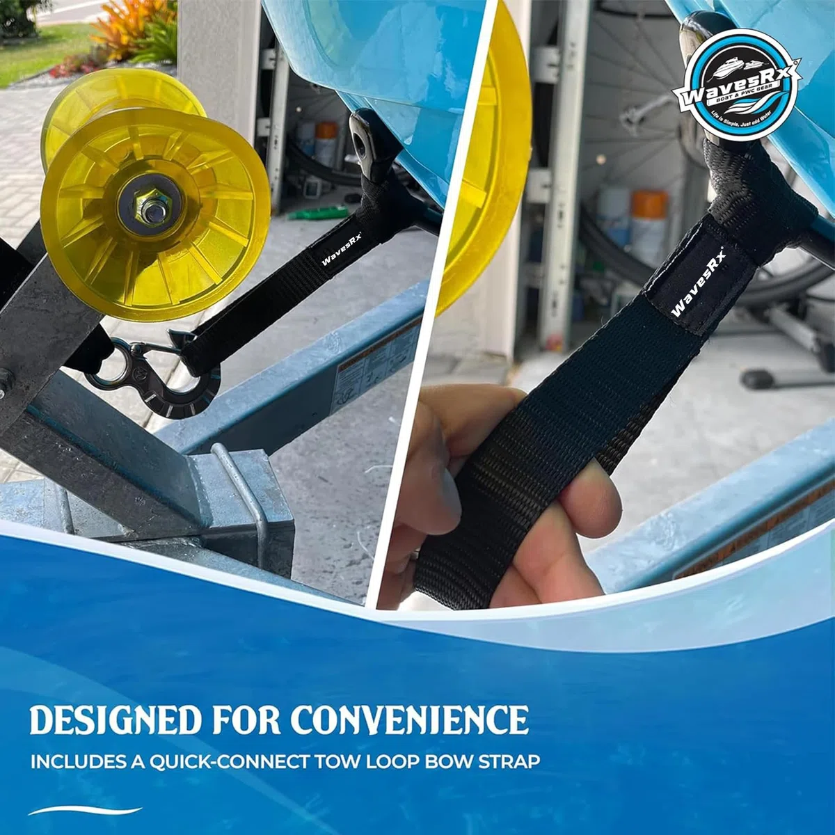 WAVESRX Soft Loops Jet Ski Cleats | Correas de Bucle seguras para Fijar defensas de atraque, Guardabarros, líneas de Anclaje, Cuerdas elásticas y Cuerdas de Amarre a tu Moto acuática