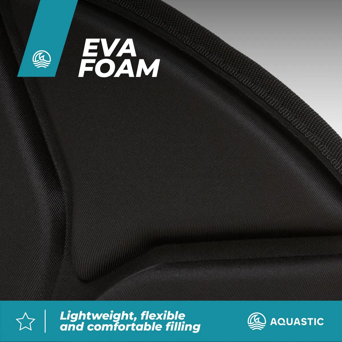 AQUASTIC Asiento para kayak SUP | poliéster duradero e impermeable | cómoda espuma EVA | cuatro correas de fijación ajustables | bolsa de almacenamiento con cerradura