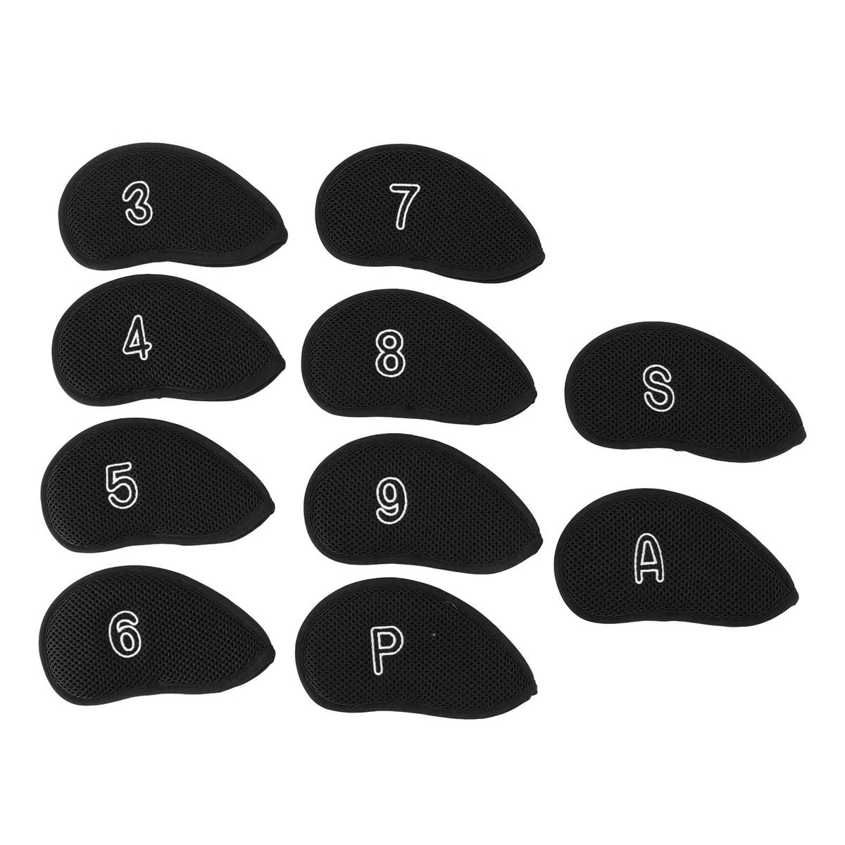 Cubierta de Cabeza de Keenso Golf Club, Cubierta de Cabeza de Golf Protectora 10 PPCS Golf Club Cabeza Cabeza de Nylon Transpirable Finamiento Suave Soft Fining Protective Golf