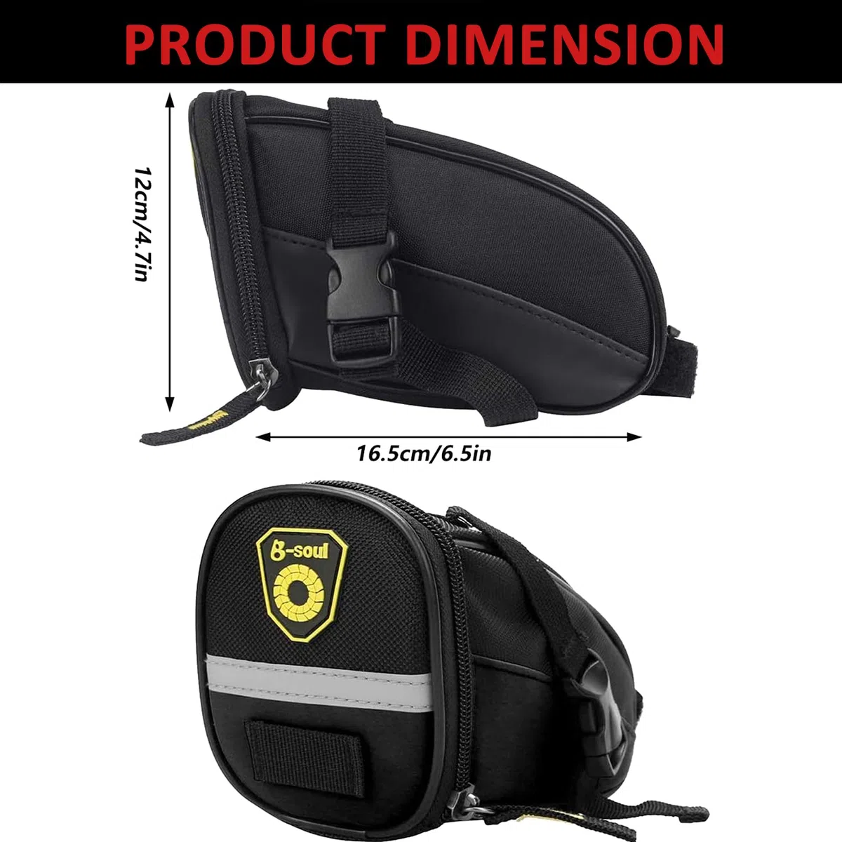 Bolsa de Sillín para Bicicleta con Herramientas Multifunción, 16 en 1 Kit Reparación de Pinchazos.
