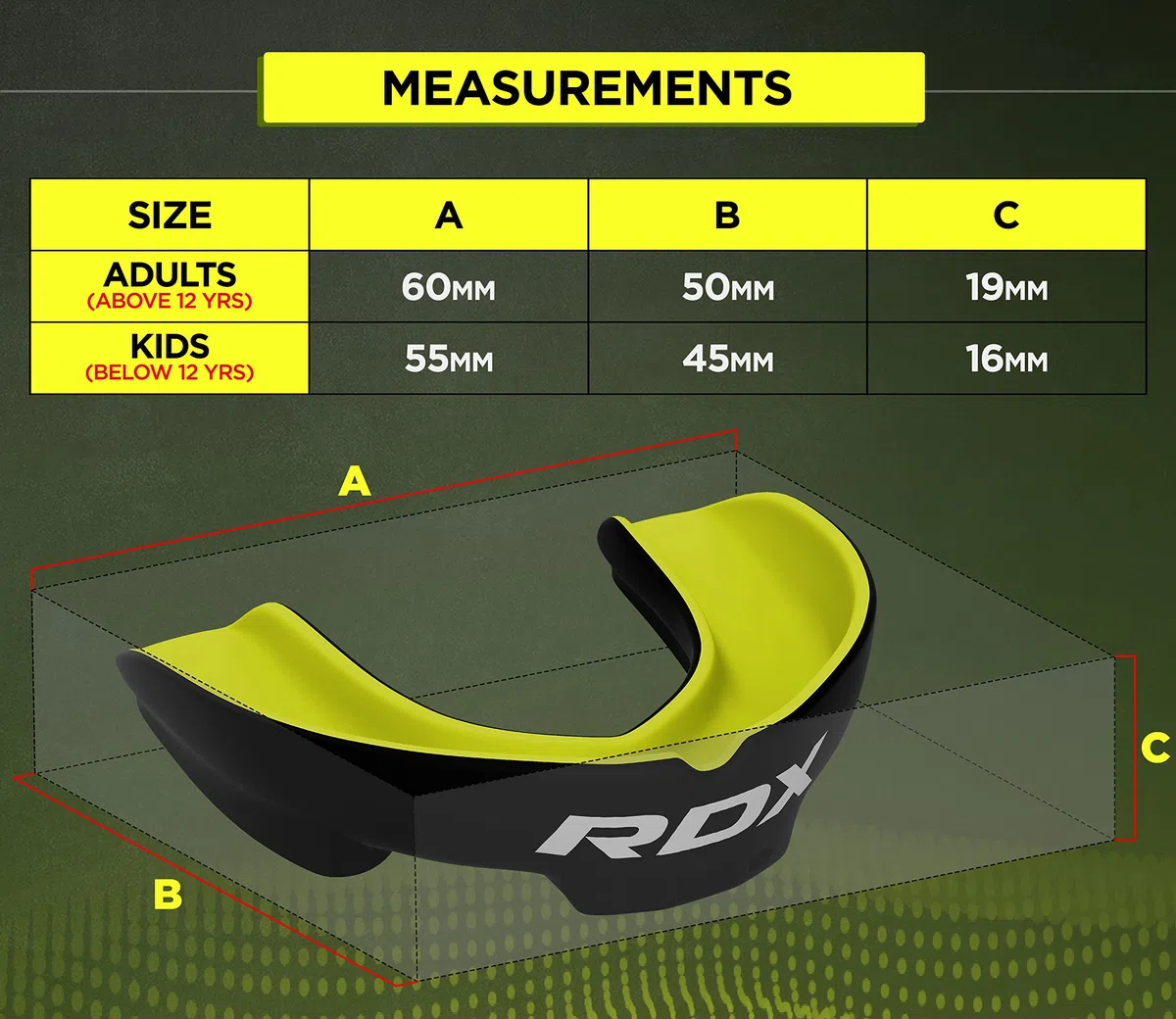 RDX Bucales Protectores, Bucales Unisex Boxeo MMA Deportes de Contacto Entrenamiento Muay Thai, Karate Kickboxing Hockey, con un Estuche de Almacenamiento Completo, Adultos Mayores de 12 Años