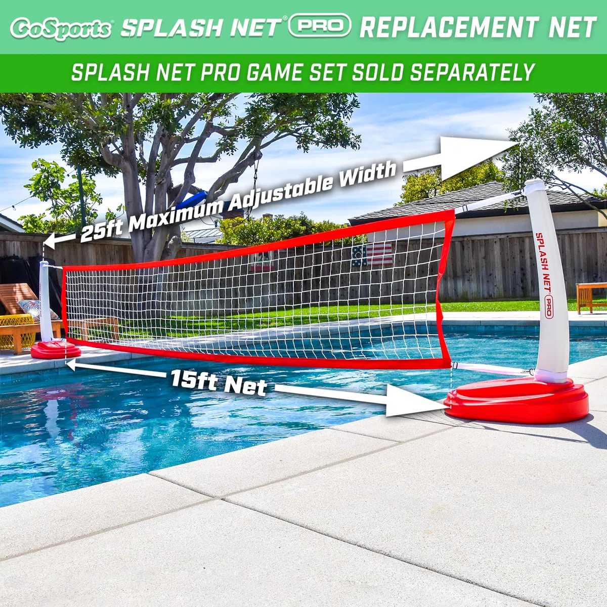 GoSports Red de Repuesto para vóley acuático, Compatible con Splash Net Pro o MAX