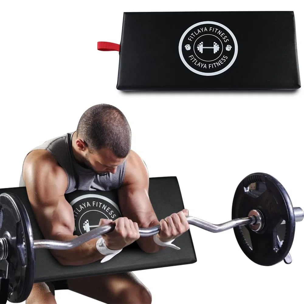 Fitlaya Fitness Predicador Curl Pad Barbell & Mancuerna Soporte de bíceps Curl Aislador Equipo de Gimnasio en Casa para Culturismo de brazos