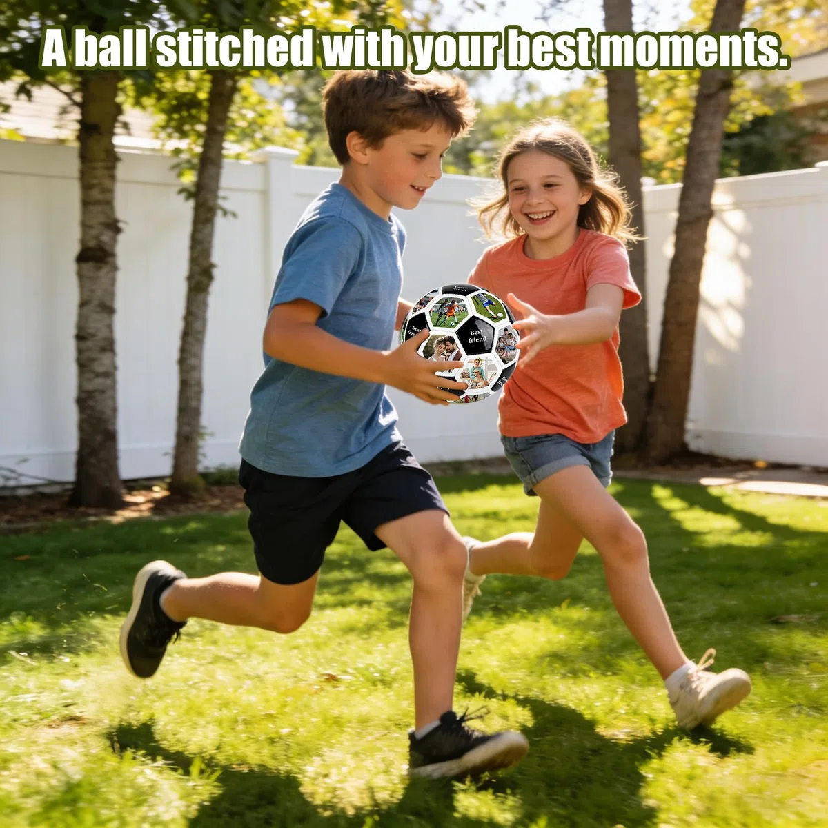 Balon Futbol Personalizado con 16 Foto y Texto Nombre, Pelota Futbol Creativo Regalo de Fútbol para Aficionados al Fútbol, Entrenadores y Equipos, Ideal para Entrenamiento, Partido y Colección