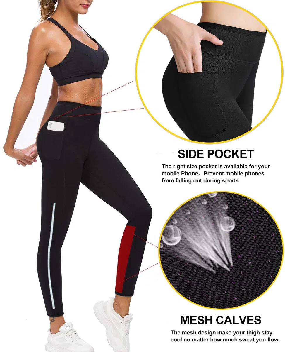 Pantalones Sauna para Mujer Pantalon de Neopreno Térmicos de Reductora High Waist Thigh Tummy Fat Burner Deporte Yoga Running Leggins Reductores Cintura Alta Mallas Fitness Gimnasio