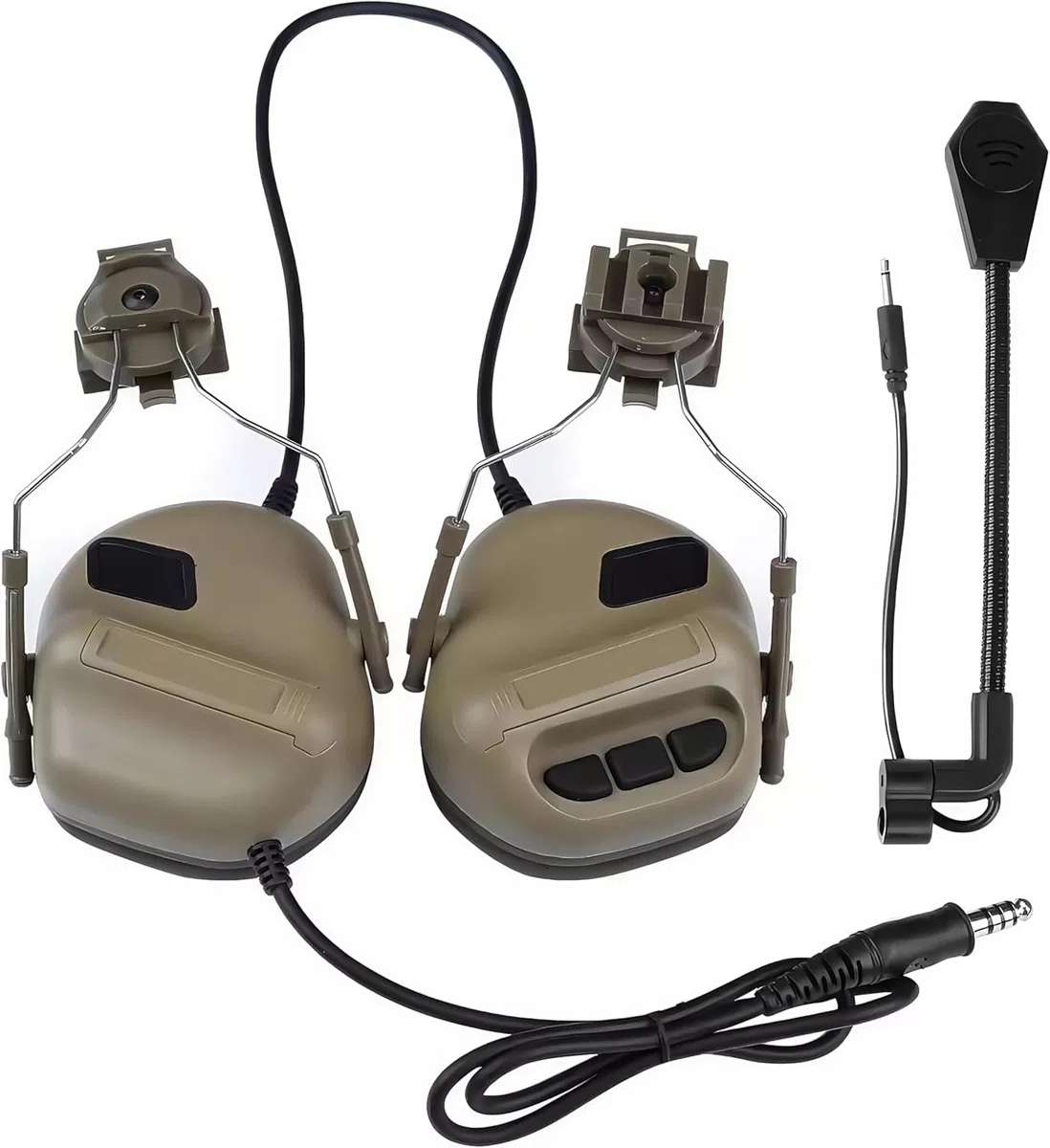 ACEXIER Auriculares tácticos sin captación, reducción de ruido, para caza, comunicación CS, intercomunicador, con PTT