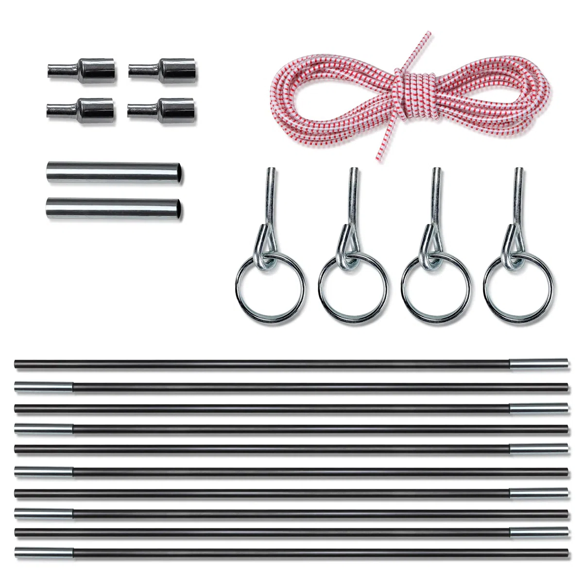 your GEAR FRP 9,5mm|11mm|12,7mm - Varillas de Fibra de Vidrio para Tienda de campaña, Juego de reparación de Varillas de Tienda de campaña, Barras de Repuesto, mangueras, topes de Goma [12,7mm]