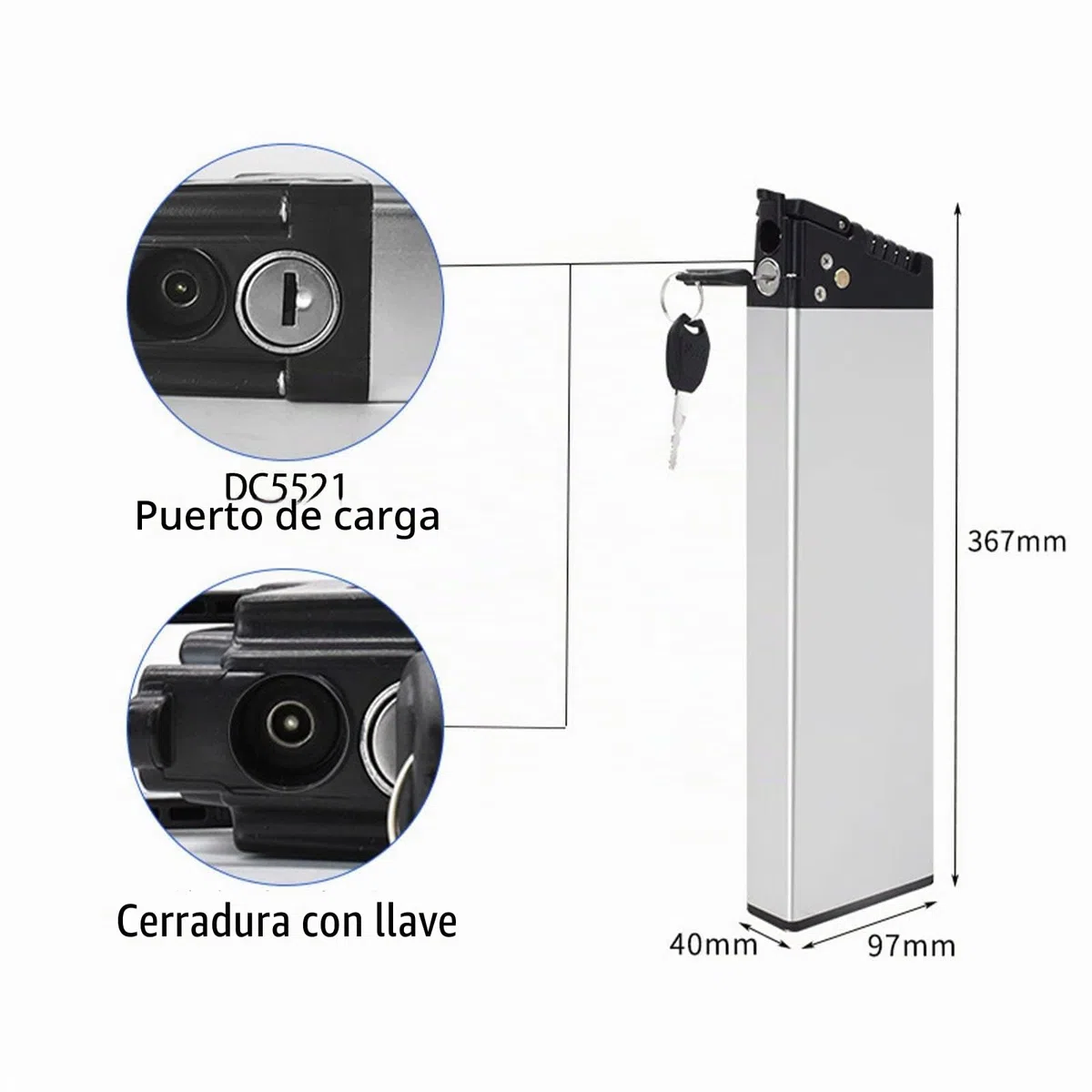 Batería de Bicicleta eléctrica 36v 12Ah para RichBit TOP-860 Litio Li-Ion Ebike Batería Plegable Batería de Litio integrada para RICHBIT TOP-016 RT-730 Motor de 500W 350W 200W