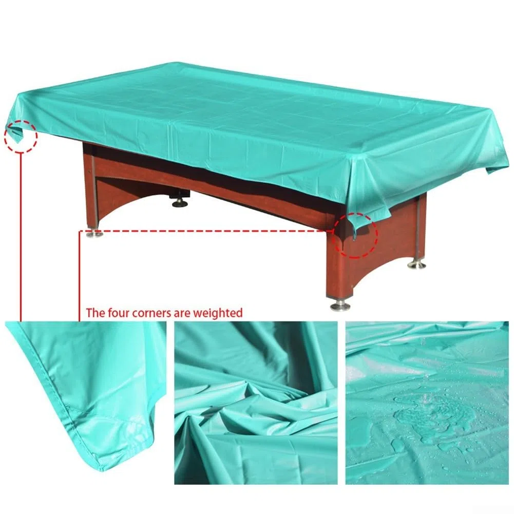 Cubierta de mesa de billar al aire libre con características impermeables para todas las estaciones (276 x 169 cm, verde)