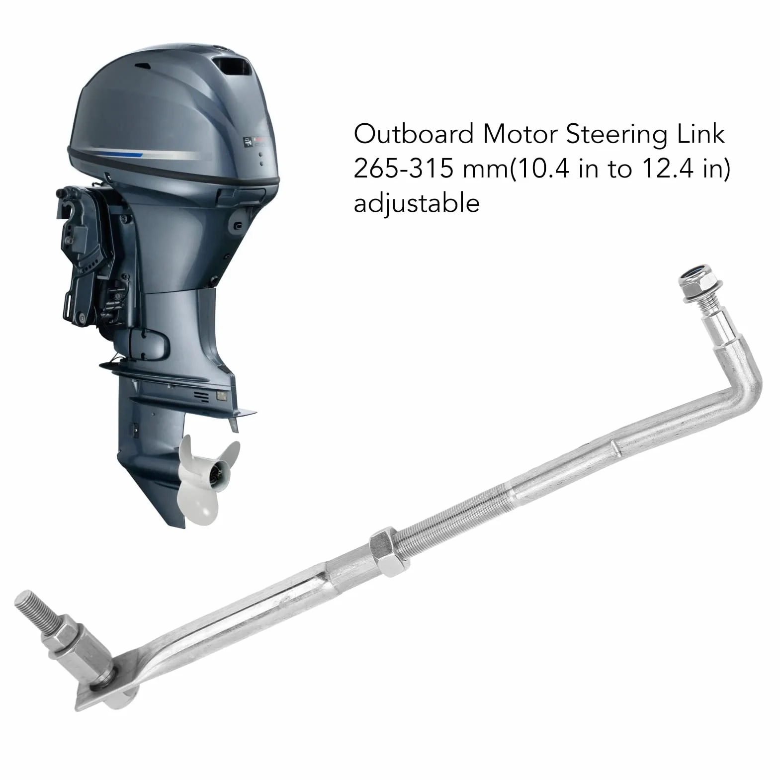 Enlace de Dirección de Motor Fueraborda, Brazo de Varilla de de Dirección de Barco, Universal de Acero Inoxidable Ajustable de 265-315 Mm para Motor Fueraborda de 15 a 200