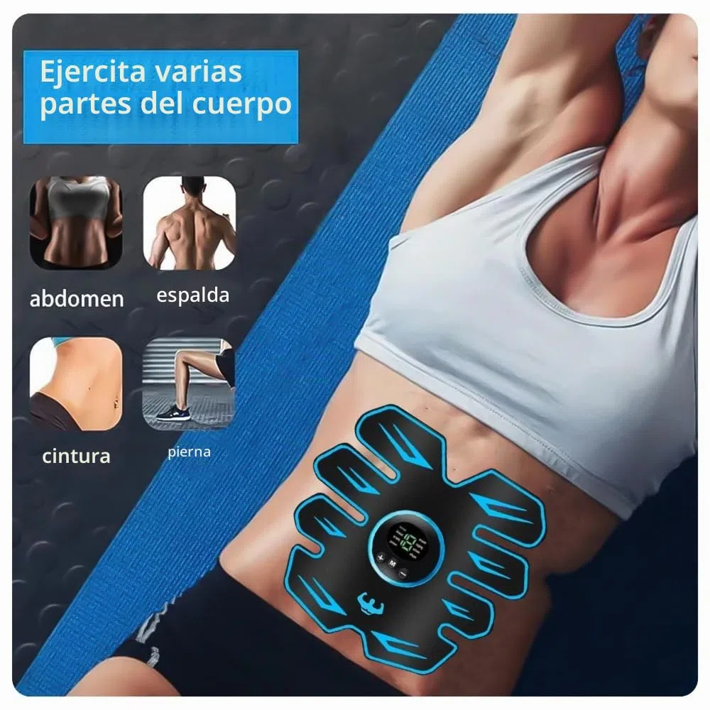 AILEDA Electroestimulador Muscular,EMS Estimulación focalizada de los Abdominales,8 Modos y 19 Intensidades,para la construcción de músculo,Tactical Electroestimulador Cuerpo Interior y exterior