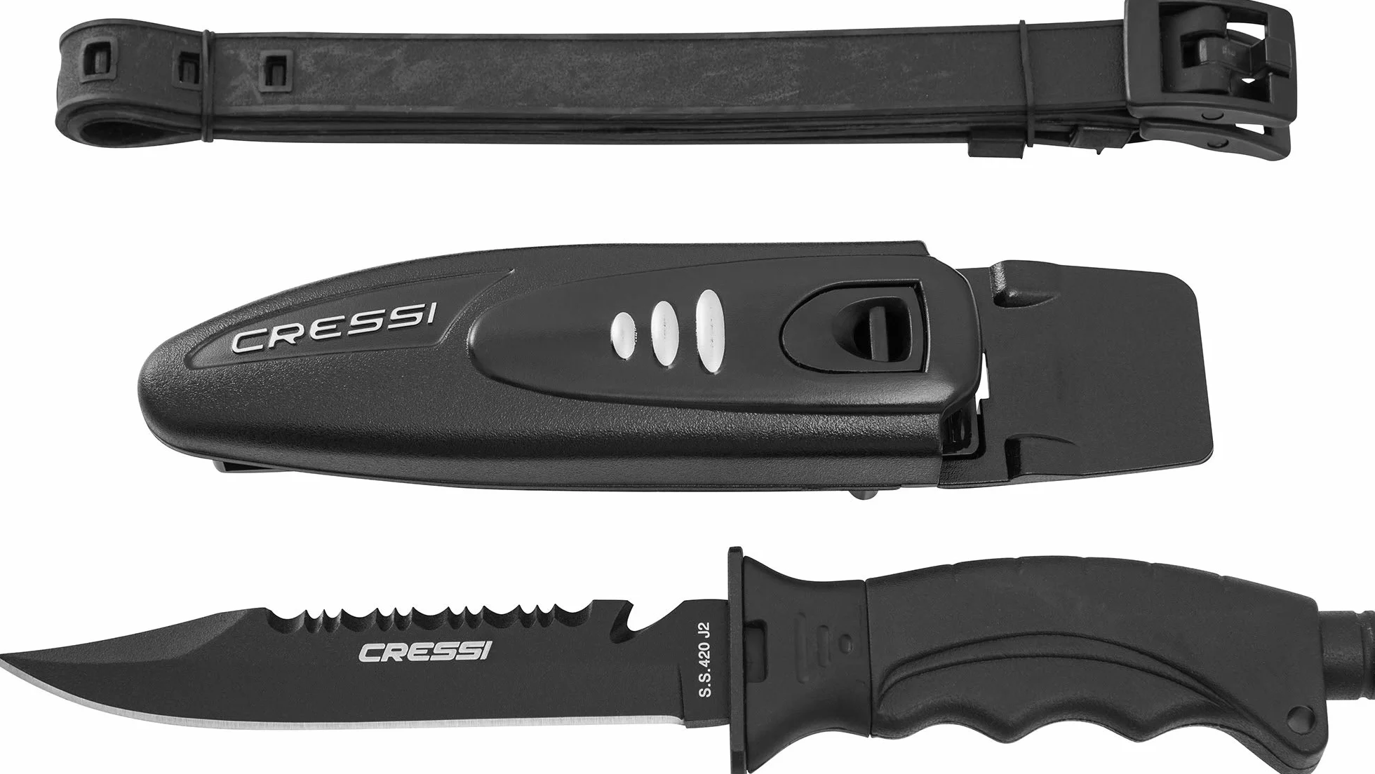 Cressi Borg Knife Cuchillo de Buceo Unisex Adulto Hoja 26.5 cm