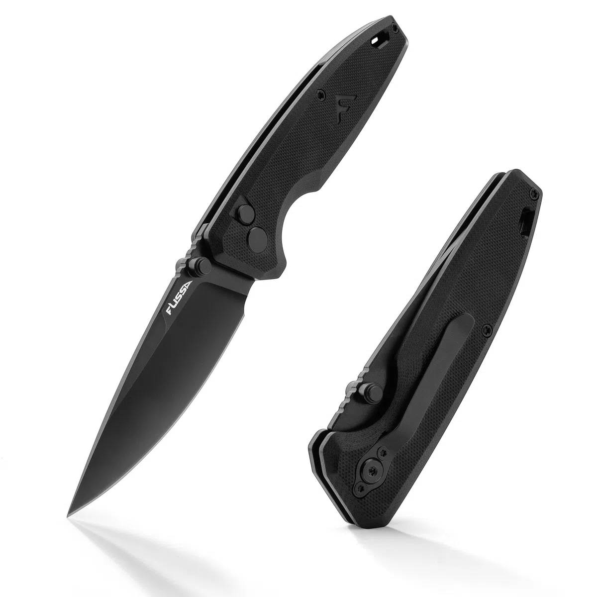 FLISSA Navaja Plegable, Cuchillo Plegable con Mango de G10, EDC de 200mm, Material D2, Clip para Cinturón, para Camping, Senderismo, Viaje