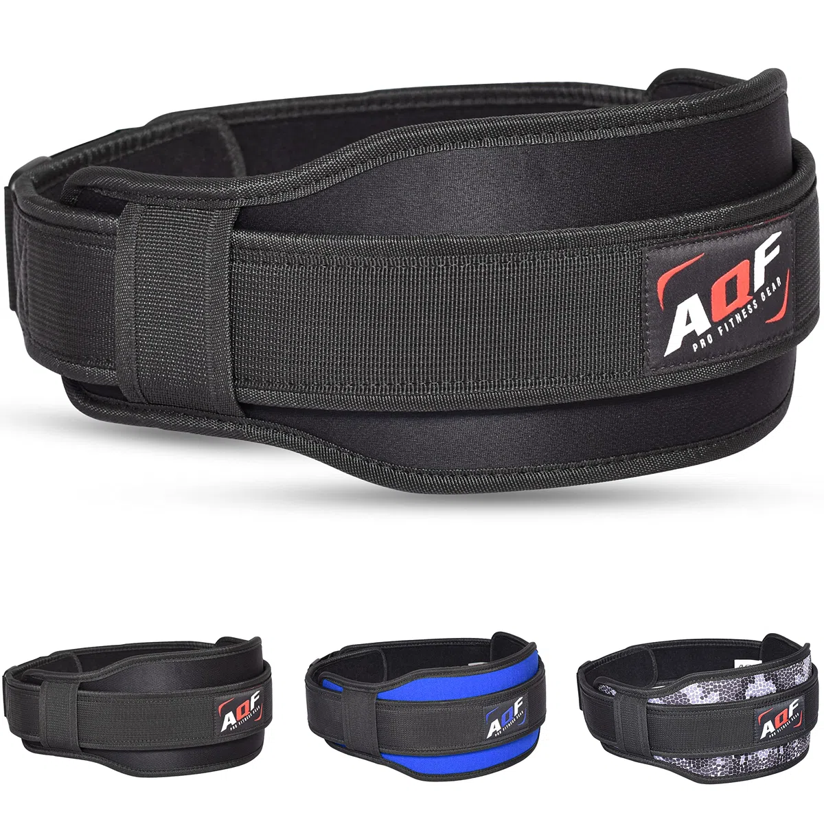 AQF Cinturon Lumbar Gimnasio, 14 cm Amplio Contorneado Neopreno Faja Lumbar, Cinturones Hombre Mujer para Sentadillas, Deadlifts Powerlifting Musculacion Cinturon ​Lastre Gimnasio