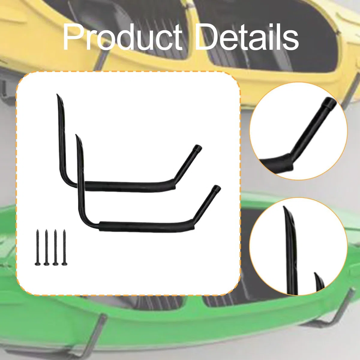 kowaku Soporte de Almacenamiento para Kayak, Gancho para Garaje, Soporte para Colgar, Soporte Portátil para Tablas de Paddle Y Snowboard.