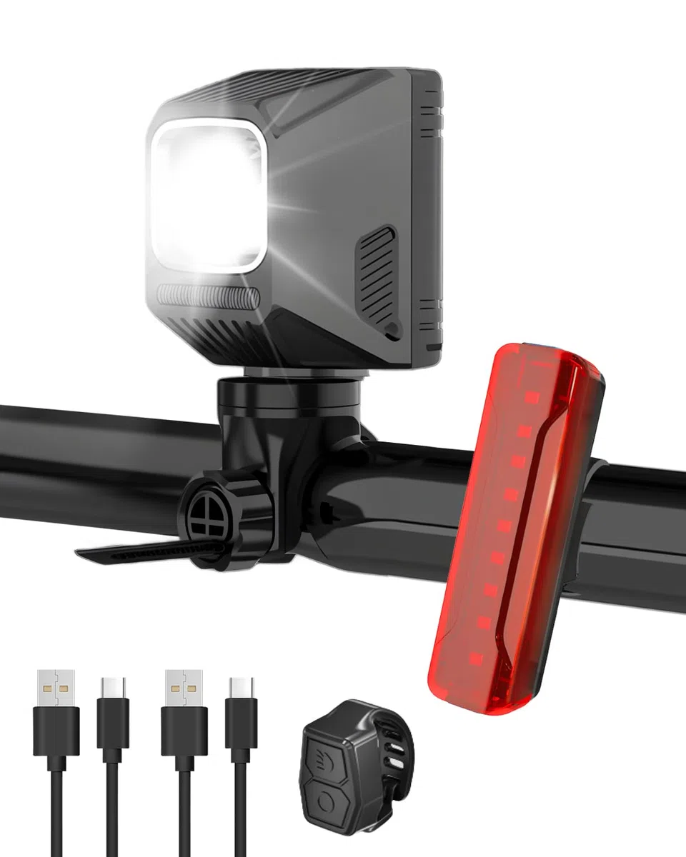 Victoper Luz Bicicleta Delantera y Trasera, Faro LED Potente 2025, Haz Amplio Alta Luminosidad, USB C Recargable, IPX4 Impermeable