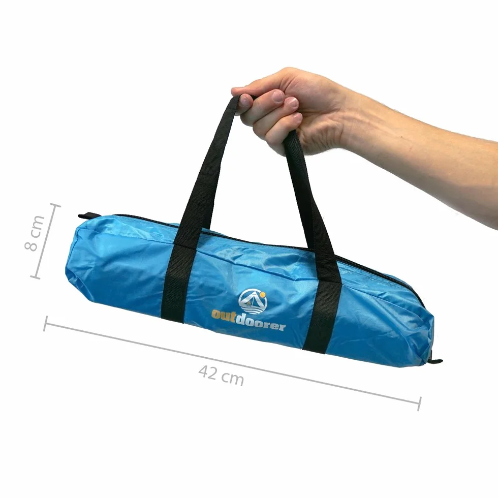 outdoorer Tienda de Playa Helios, Azul, protección UV de 80, Ultraligero, tamaño Plegado Muy Compacto