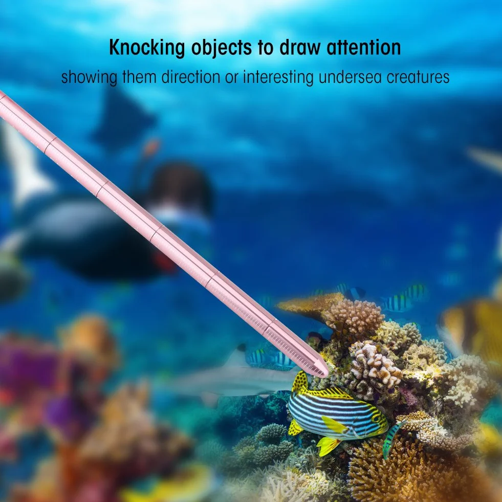 Keep Diving Vara de Buceo de aleación de Aluminio con Puntero y cordón de paracaídas - Resistente, 34 cm de Longitud, para buceadores - Atractivo diseño en Rosa