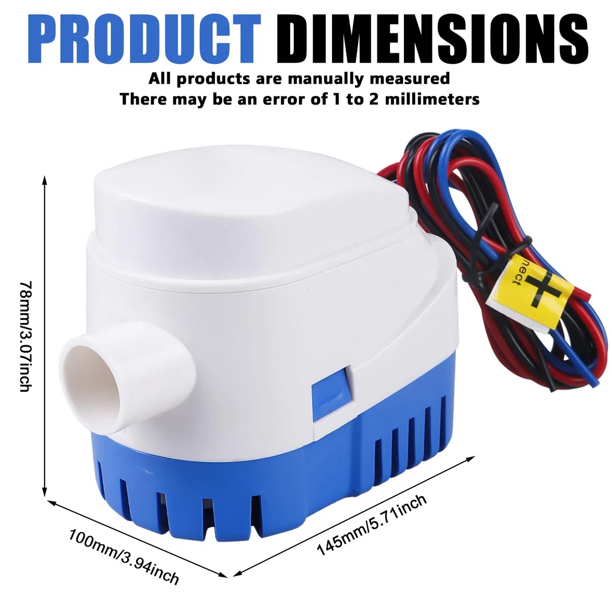 Bomba de agua 12V, bomba de sentina automática, bomba de achique 1100GPH/70LPM, bomba de sentina marina, bomba sumergible, bomba de agua de sentina con interruptor flotante, bomba de agua