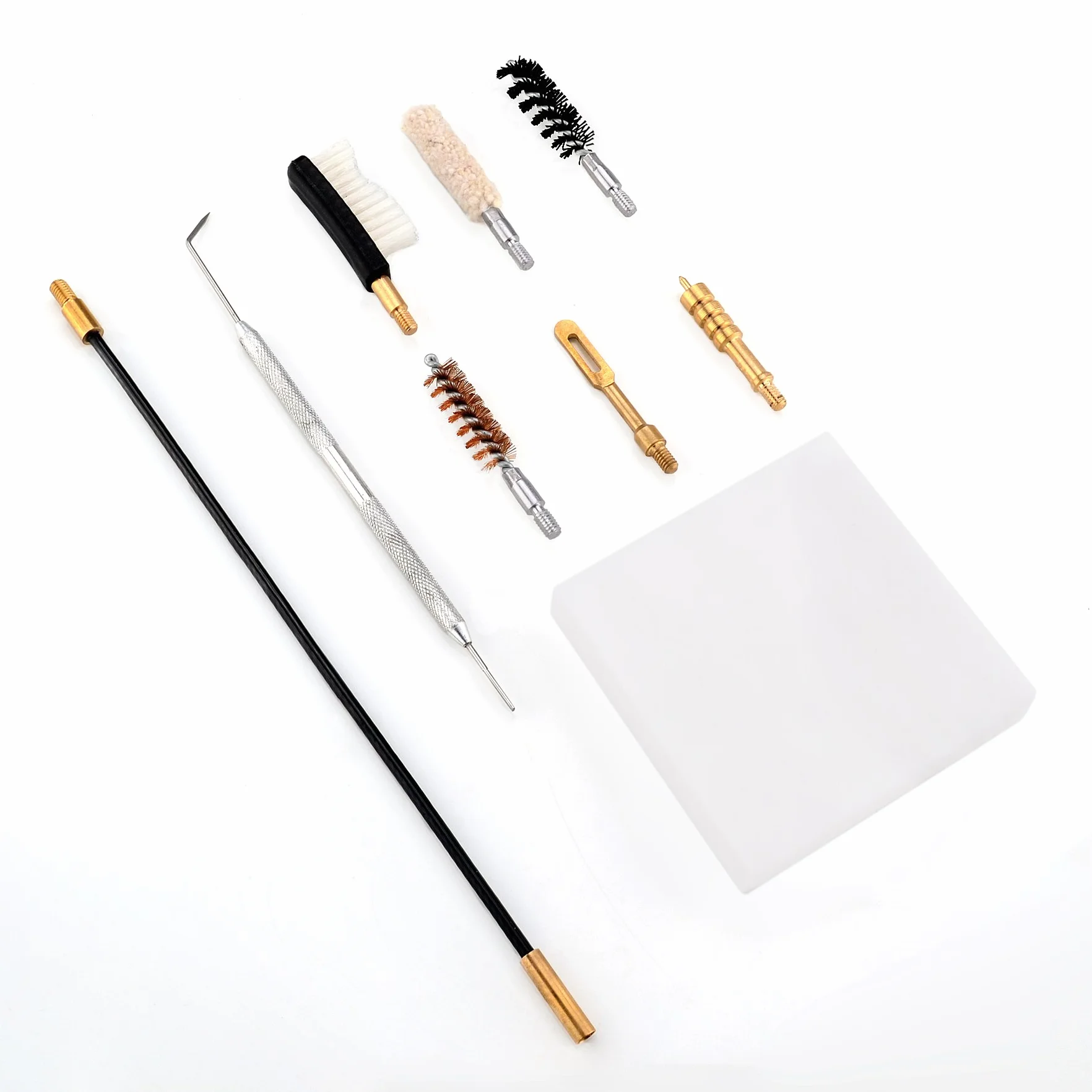 BOOSTEADY Kit de Limpieza para Pistola Calibre .357 9mm Caza Accesorios Juego de Limpieza y en Estuche Compacto Organizador con Cremallera