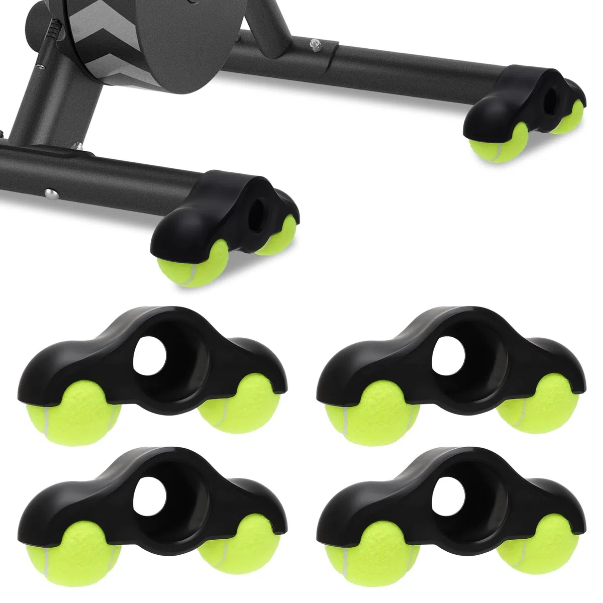 Rocker Plate Feet 4 Piezas, Indoor Cycling Snap Rocker Feet, Accesorios para Kickr Core 1 Rodillo, Adaptador para Pelotas Tenis de Ciclismo Indoor, Tennisballfüße für Wahoo Kickr Core 1 Roller Trainer