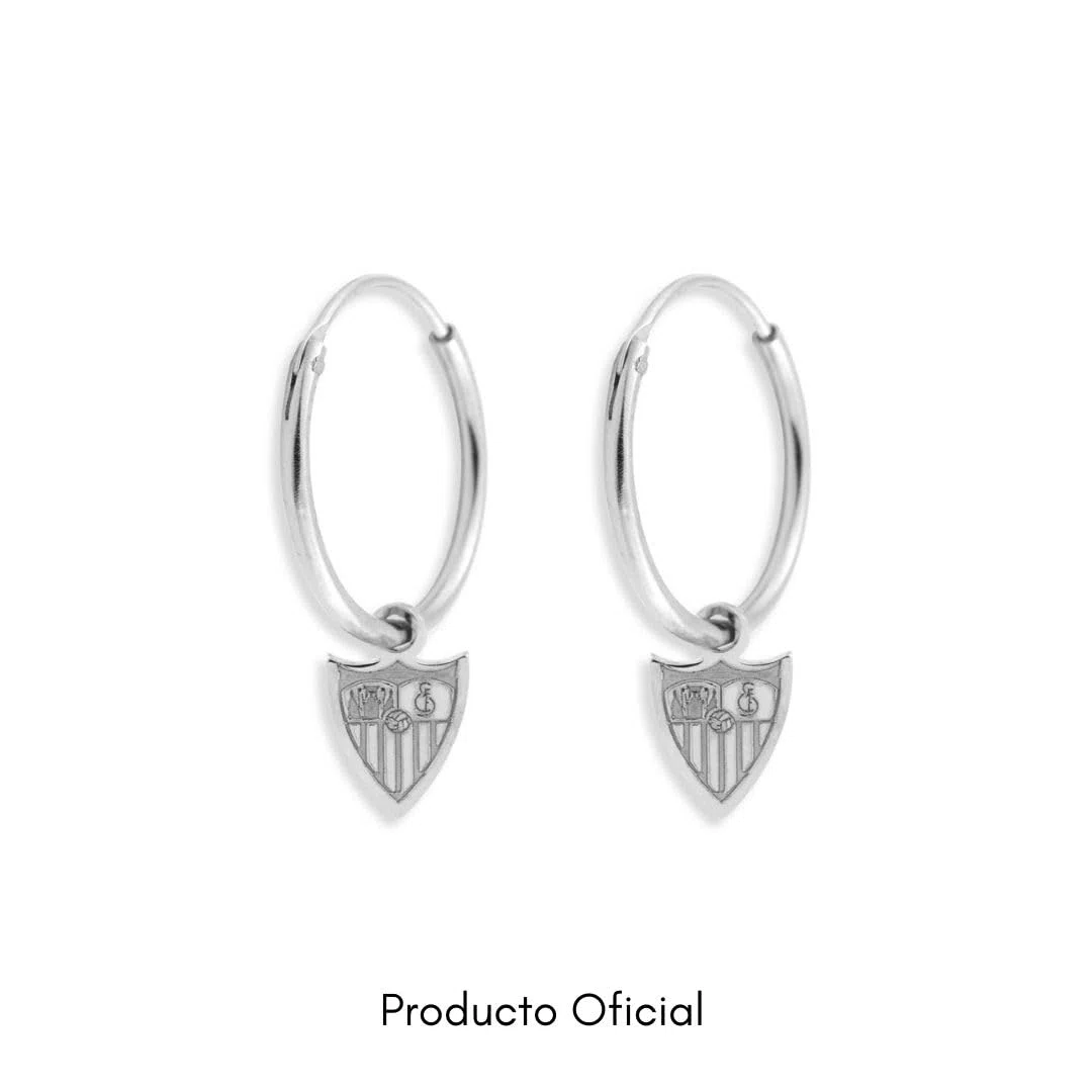 Argollas Oficiales plata lisa con escudo Sevilla FC