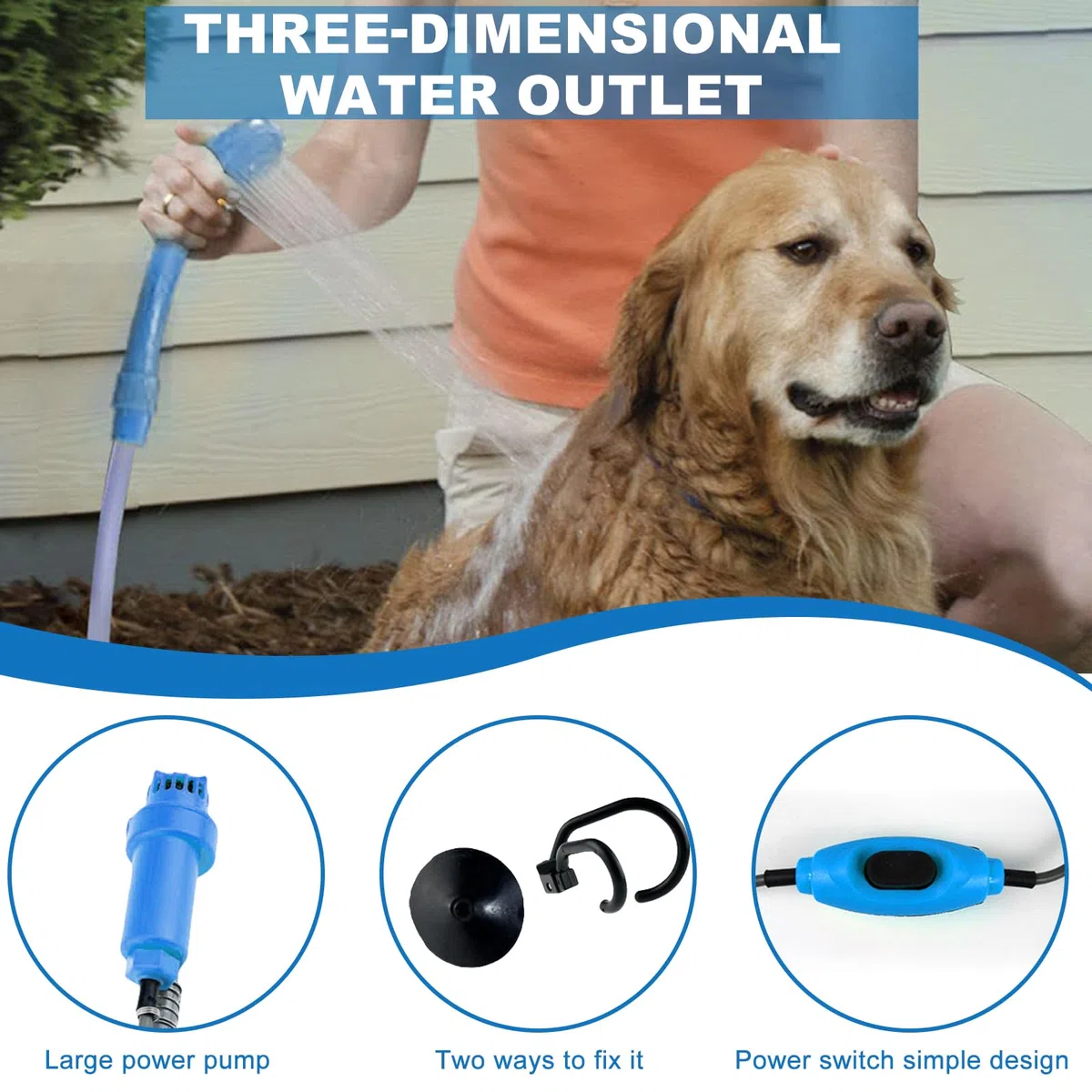 Ducha portátil de camping, ducha de camping, 12 V, enchufe de encendedor de cigarrillos, ducha de camping al aire libre portátil con bomba sumergible, ducha al aire libre con cabezal de ducha para