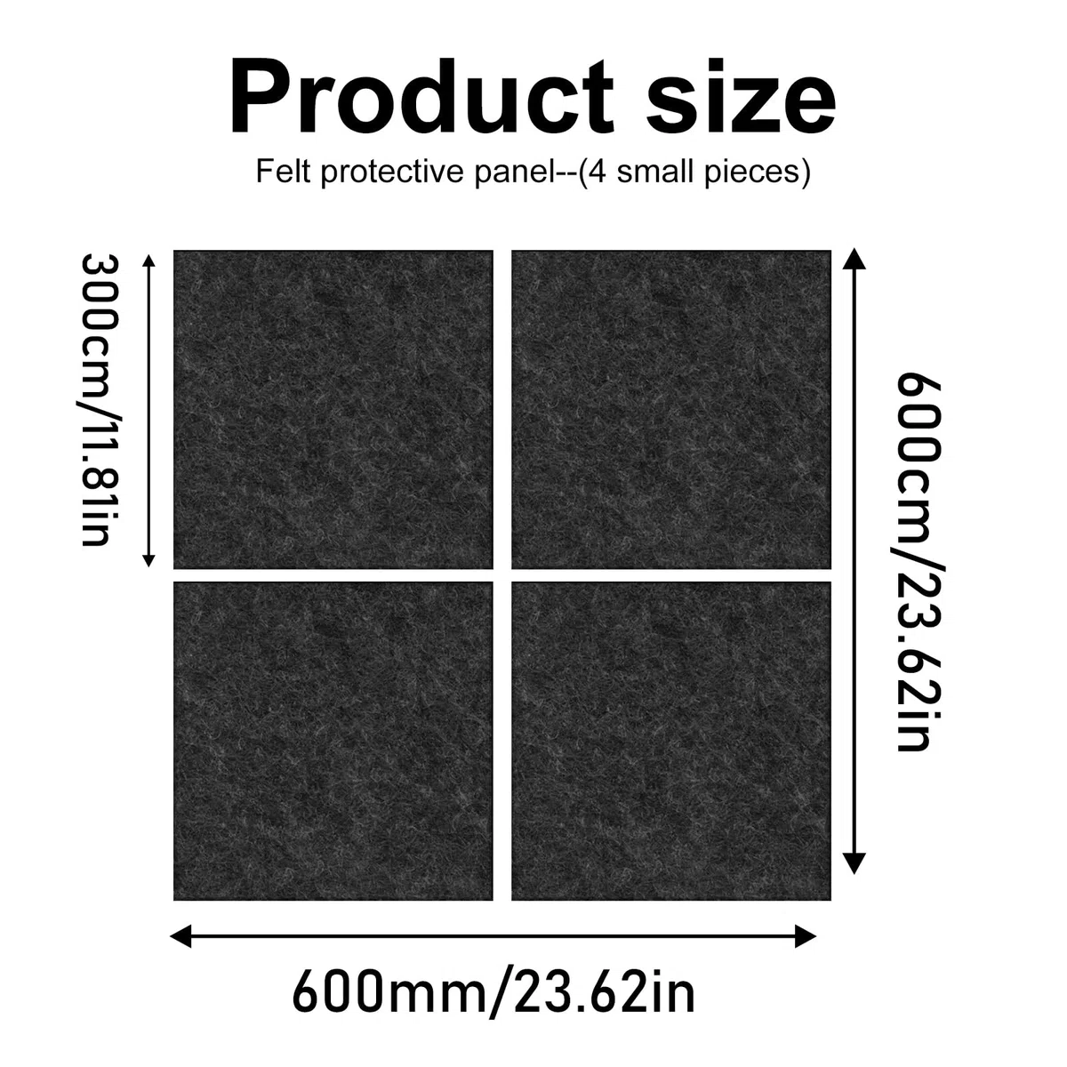 Fieltro protector de pared para diana de dardos, borde autoadhesivo, protección de pared, placas de corcho para dianas, azulejos de pared de fieltro, fondo universal para dardos, negro, 60 x 60