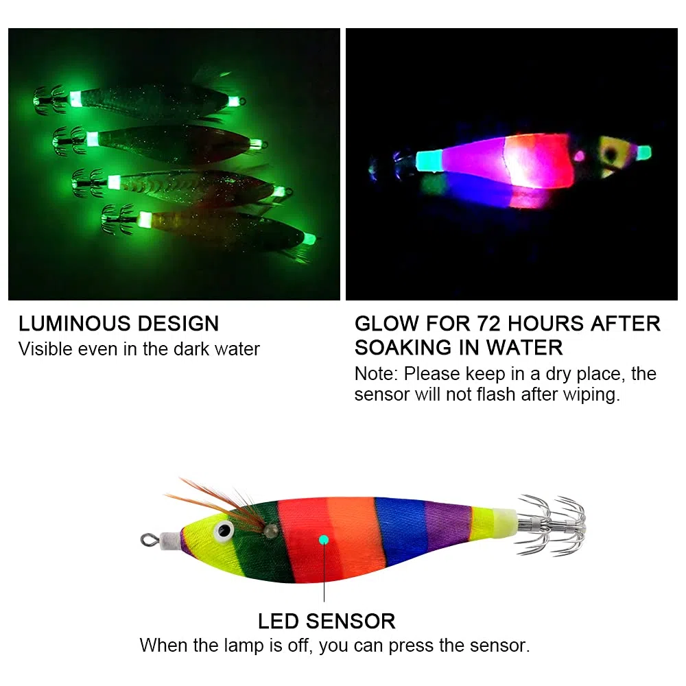 Lixada Señuelo de Pesca Colorido,Cebo Duro de Imitación Luminosa para Camarones,Señuelo para Gambas con Plantillas de Calamar