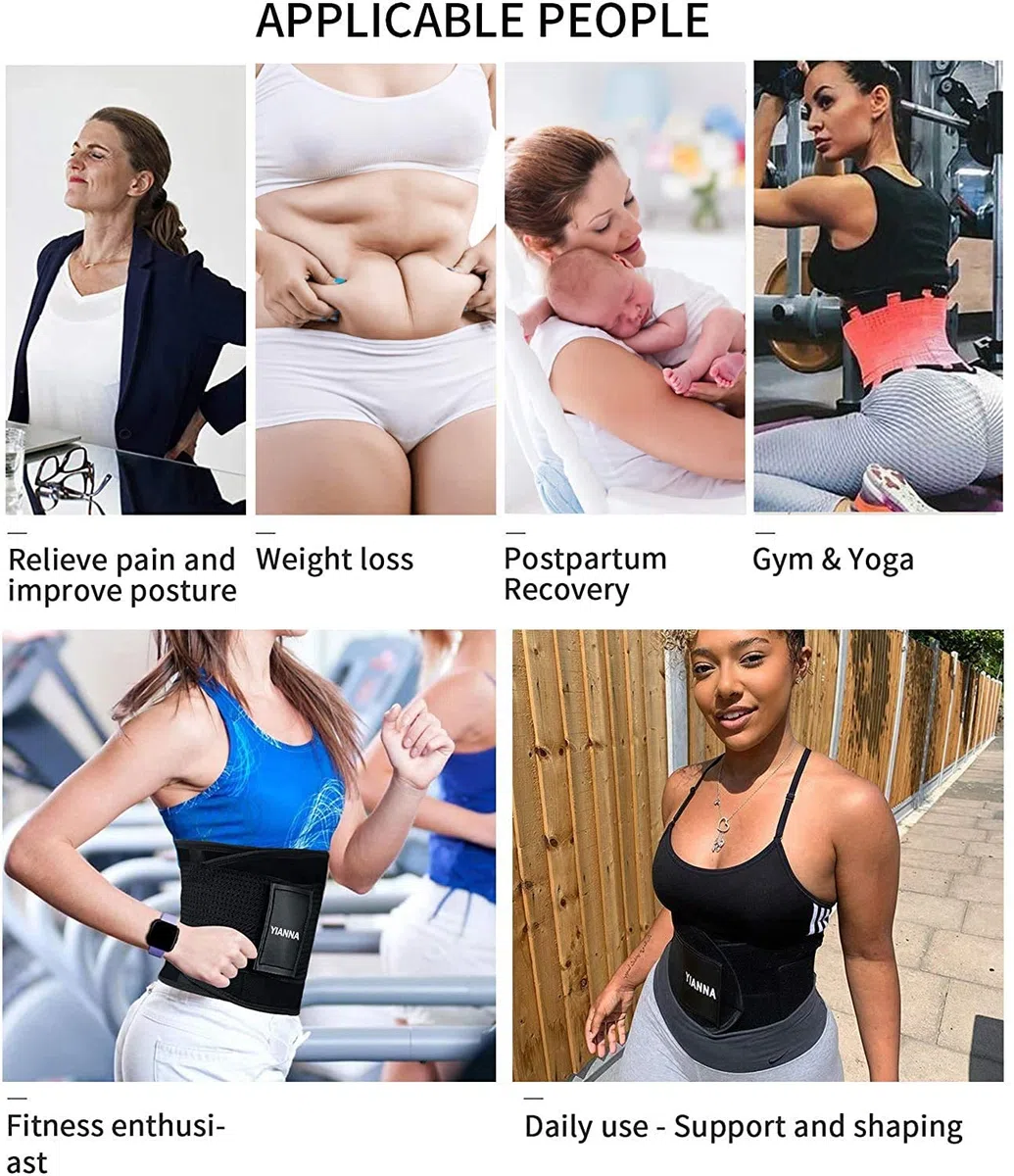 YIANNA Faja Reductora Mujer Abdominal Lumbar Fajas Reductoras Abdomen Adjustable para Deporte Fitness Postparto