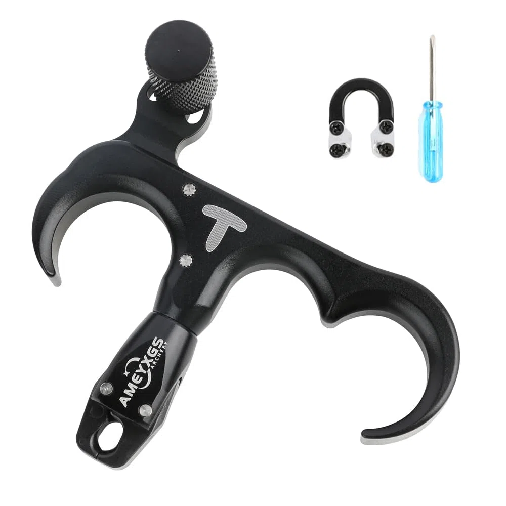 SHARROW Disparadores de Tiro con Arco Thumb Release Aids Arco Compuesto 3 Dedos Automático Ayuda de liberación