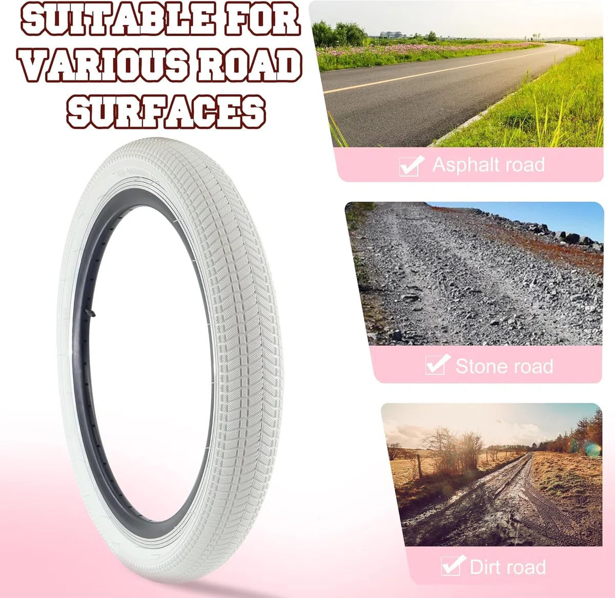 ZUKKA Juego de neumáticos plegables 16/20 pulgadas para bicicleta, abrigo y tubos, válvula AV48 mm