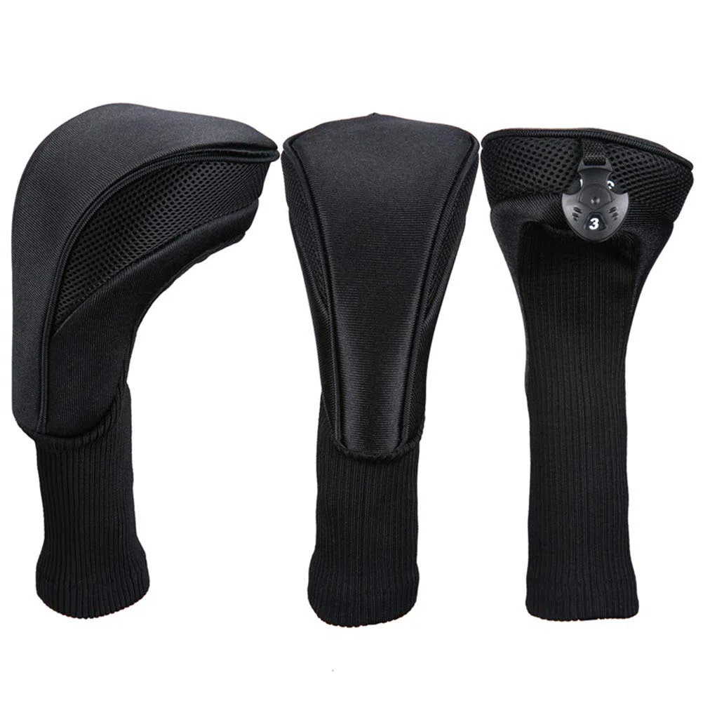 Yumira - Juego de 3 fundas protectoras para cabezas de golf (cuello largo, para golf, para el número 1, 3, 5)