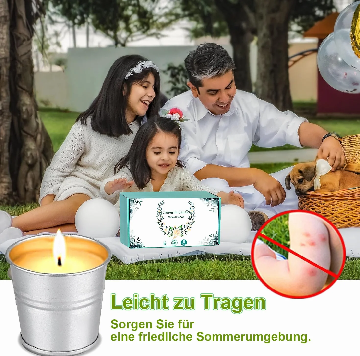 Velas de citronela para exteriores, 140 horas de combustión, 8 unidades, para exteriores, citronela, cera de soja, juego de velas de té de limón, velas perfumadas para interior y exterior, para