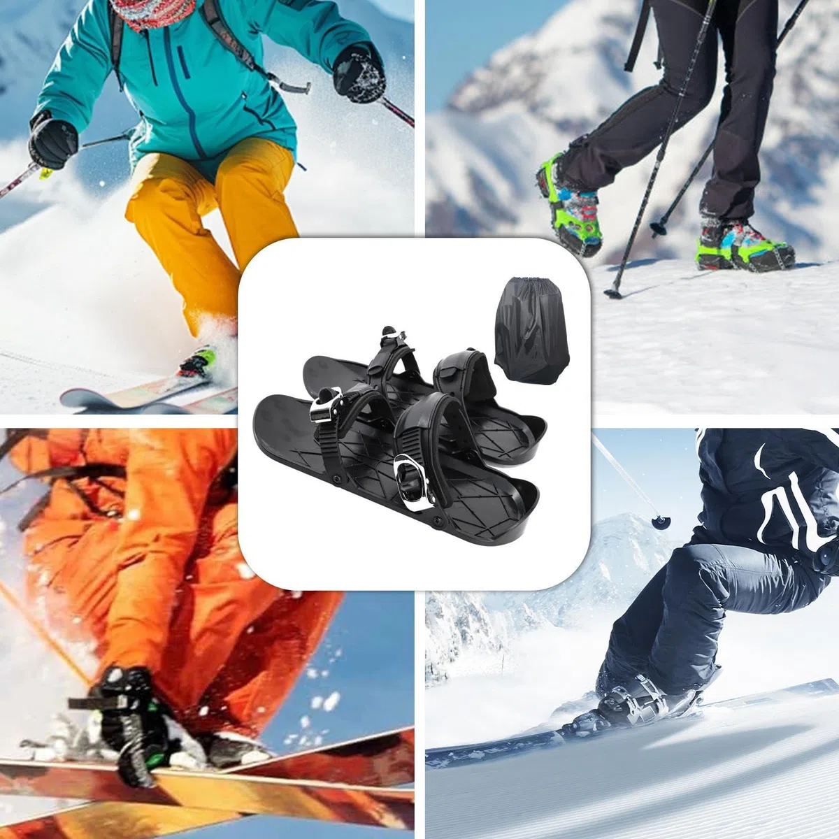 Patines de Esquí - Zapatos Cortos de Patinaje sobre Nieve para Exterior en Invierno - Calzado Invernal Transpirable para Climas Fríos Práctica Viajes Hombres Adultos Principiantes Deportes