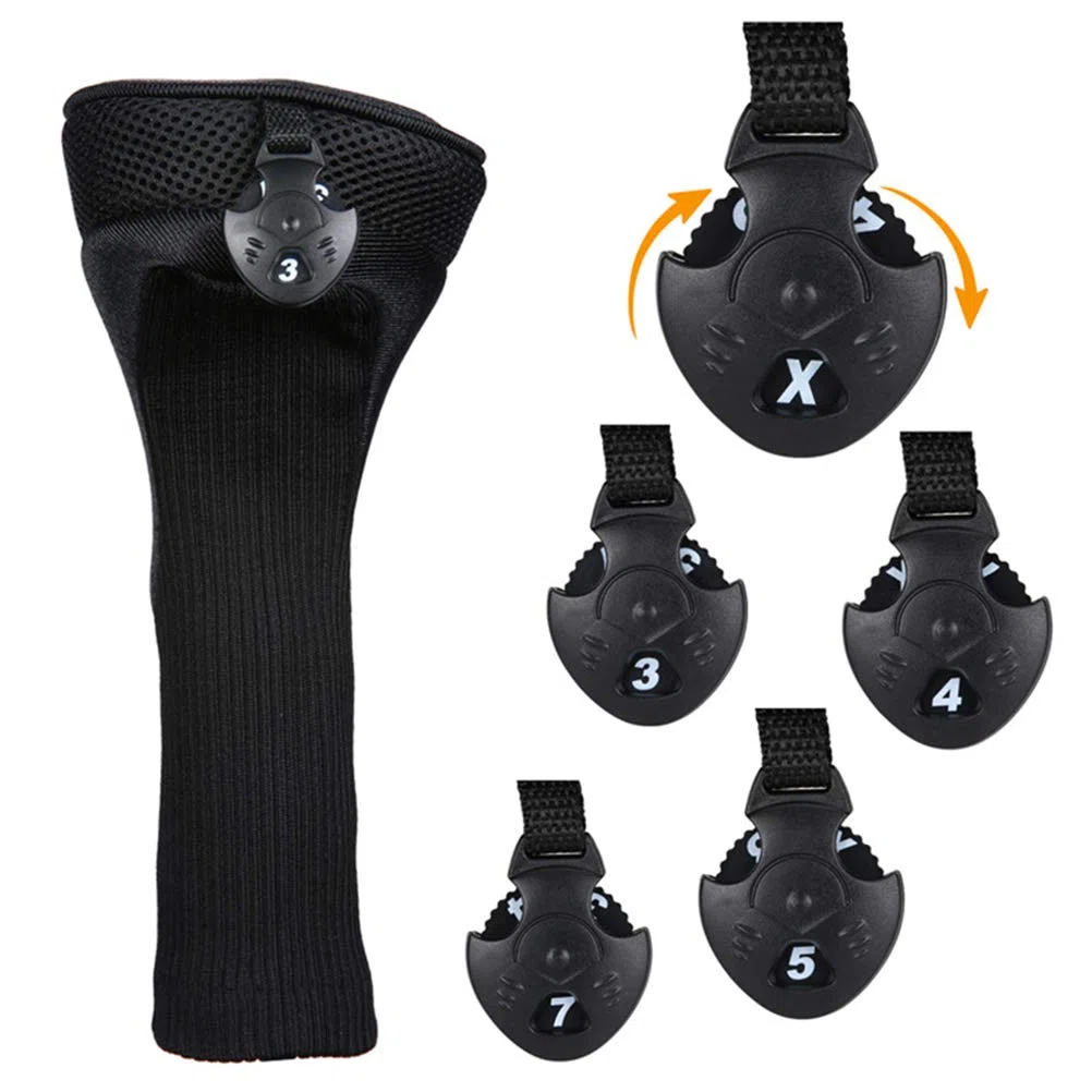 Yumira - Juego de 3 fundas protectoras para cabezas de golf (cuello largo, para golf, para el número 1, 3, 5)
